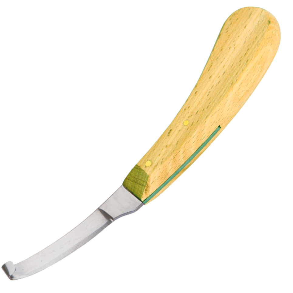 (WI-1248-R) HOOF KNIFE NARROW BLADE,WHITE WOOD HANDLE ????????????