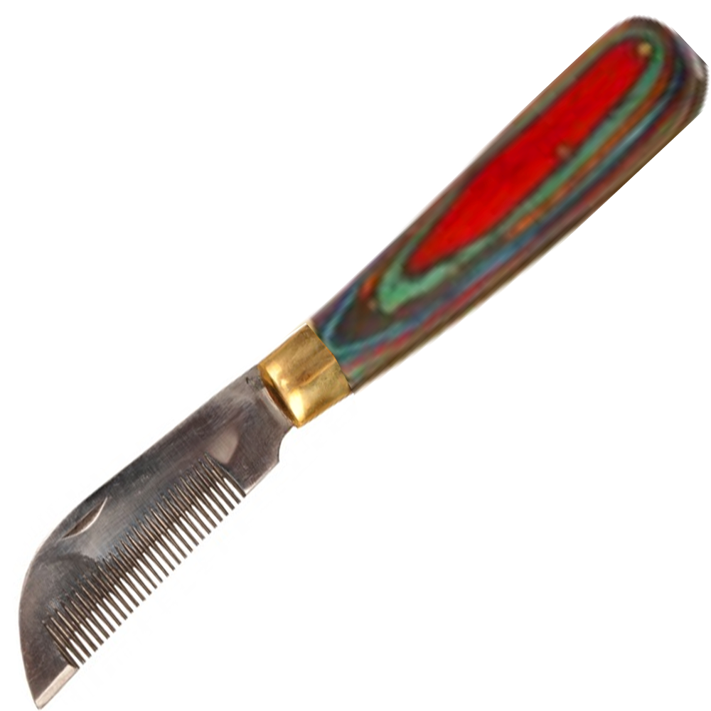 (WI-522) STRIPPING COMB FOLDING WOOD HANDLE (STAINLESS STEEL)????