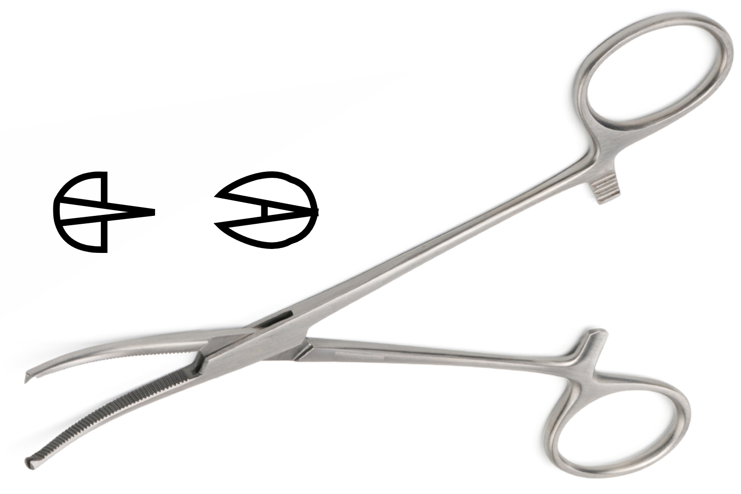 (WI-10019)CRILE ARTERY FORCEPS, CURVED 1×2 TEETH✂